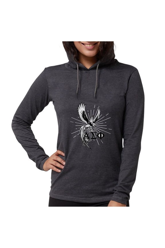 - Alpha Sigma Phi Phoenix Black Long Sleeve T Shirt - Womens Hooded Shirt