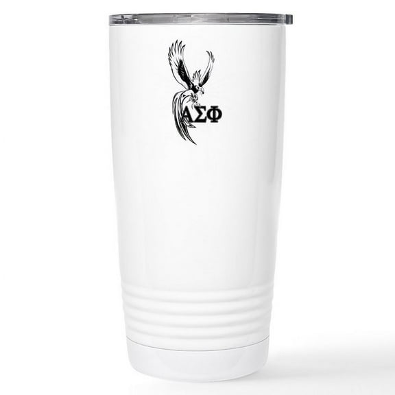 CafePress - Alpha Sigma Phi Phoenix Black Mugs - Insulated Stainless Steel Travel Tumbler 20 oz.