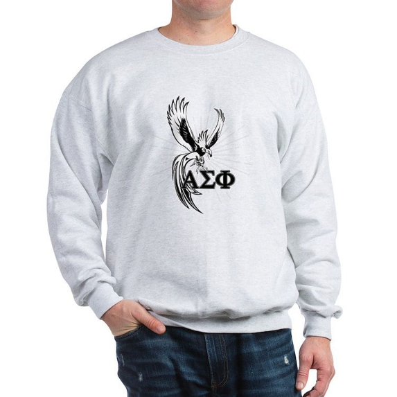 CafePress - Alpha Sigma Phi Phoenix Black Sweatshirt - Crew Neck Sweatshirt