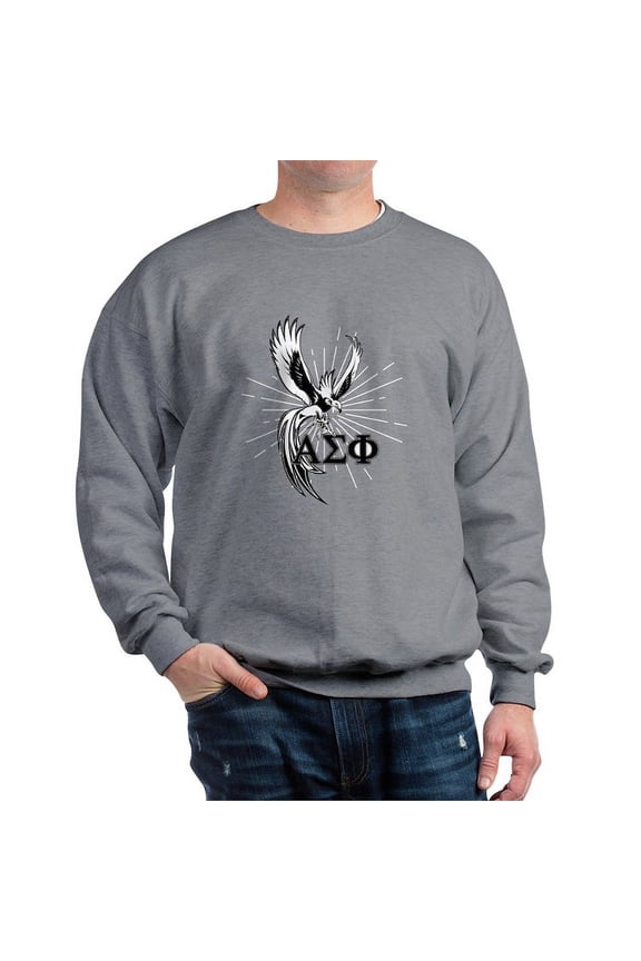 - Alpha Sigma Phi Phoenix Black Sweatshirt - Crew Neck Sweatshirt