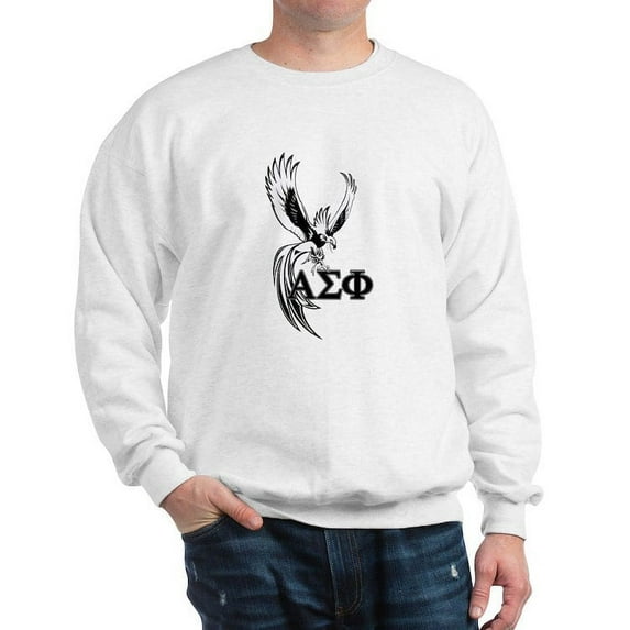 CafePress - Alpha Sigma Phi Phoenix Black Sweatshirt - Crew Neck Sweatshirt