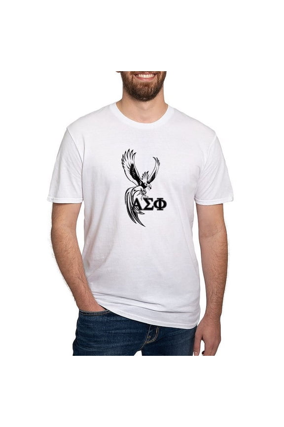 - Alpha Sigma Phi Phoenix Black T Shirt - Fitted T-Shirt, Vintage Fit Soft Cotton Tee