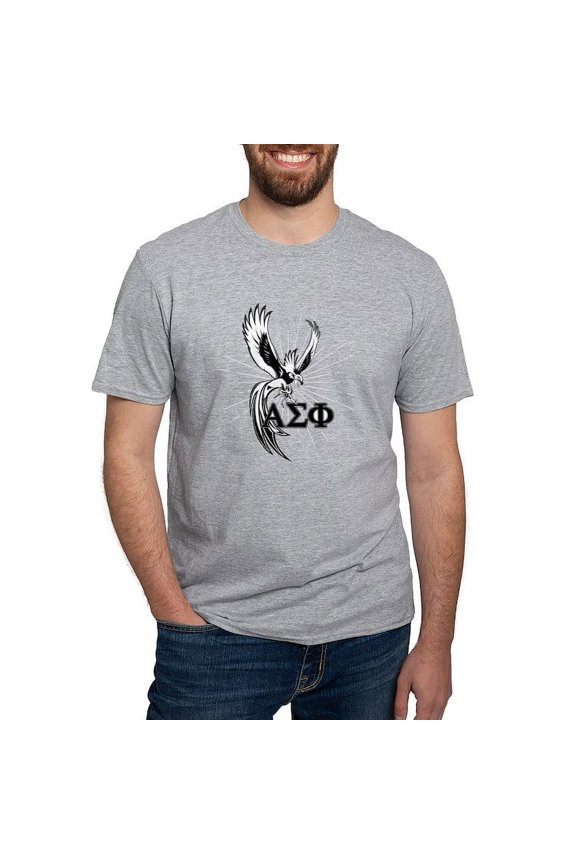 - Alpha Sigma Phi Phoenix Black T Shirt - Fitted T-Shirt, Vintage Fit Soft Cotton Tee