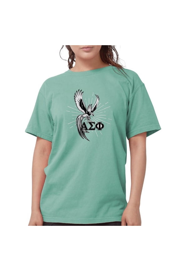 - Alpha Sigma Phi Phoenix Black T Shirt - Womens Comfort Colors® Shirt