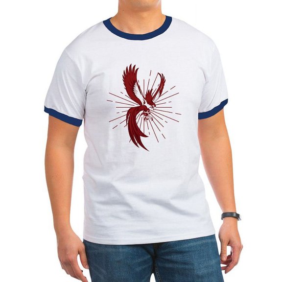 CafePress - Alpha Sigma Phi Phoenix T Shirt - 100% Cotton Ringed T-Shirt