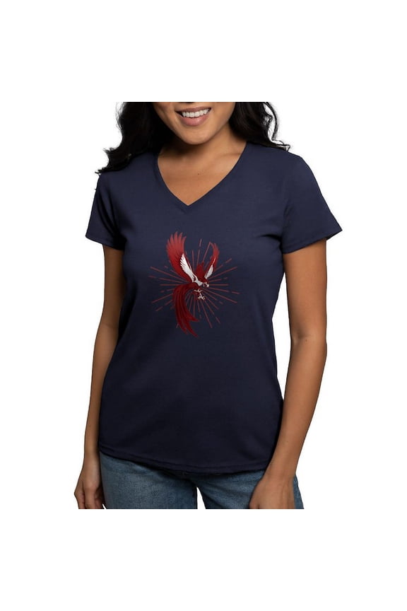 - Alpha Sigma Phi Phoenix T Shirt - Women's V-Neck Dark T-Shirt