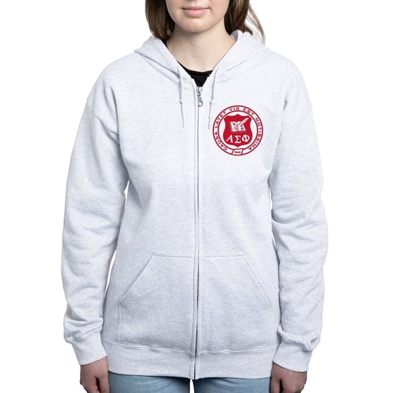 CafePress - Alpha Sigma Phi Red Seal Sweatshirt - Women's Zip Hoodie