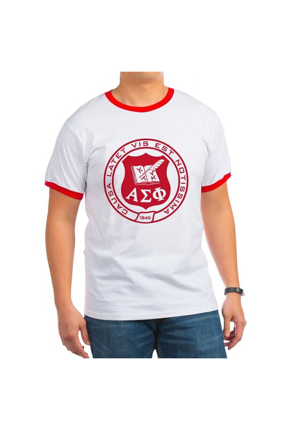- Alpha Sigma Phi Red Seal T Shirt - 100% Cotton Ringed T-Shirt