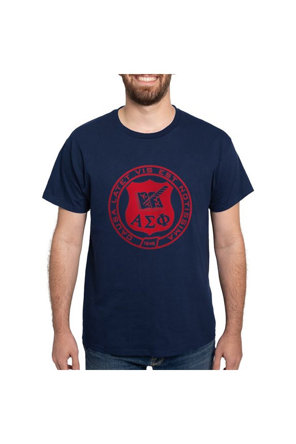 - Alpha Sigma Phi Red Seal T Shirt - Men's Classic Graphic Cotton T-Shirt