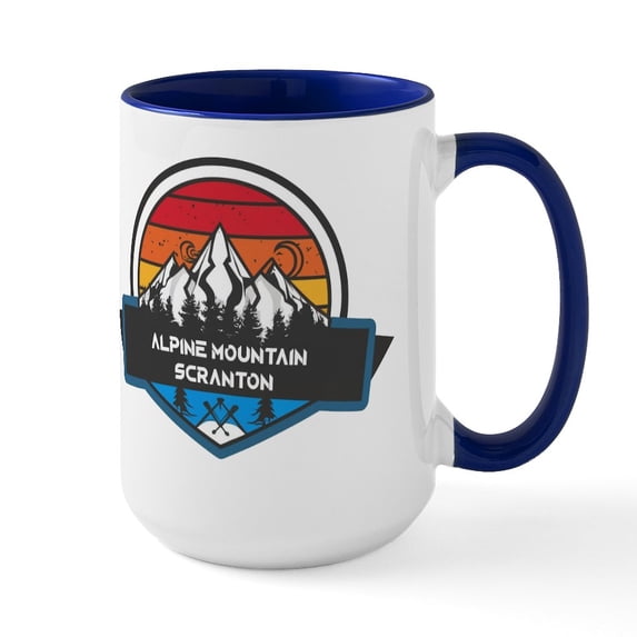 CafePress - Alpine Mountain Ski & Ride Scranton Pennsylvania Mugs - 15 oz Ceramic Large White Novelty Mug