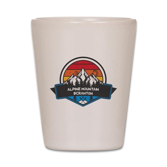 CafePress - Alpine Mountain Ski & Ride Scranton Pennsylvania - White Shot Glass, Unique and Funny Shot Glass