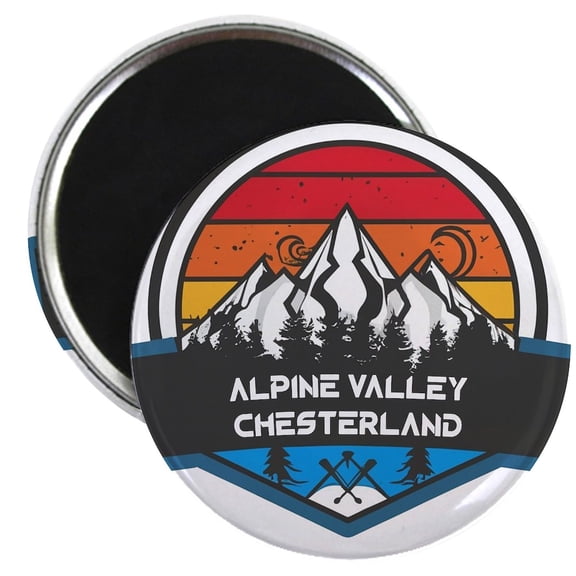 CafePress - Alpine Valley Ski Area Chesterland Ohio Magnets - 2.25" Round Magnet, Refrigerator Magnet, Button Magnet Style