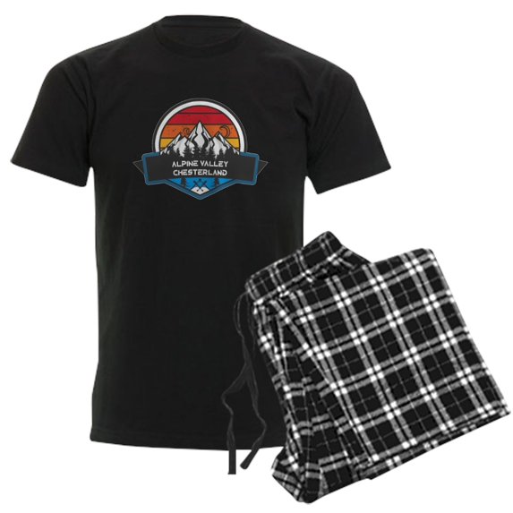 CafePress - Alpine Valley Ski Area Chesterland Ohio Pajamas - Men's Dark Loose Fit Cotton Pajama Set