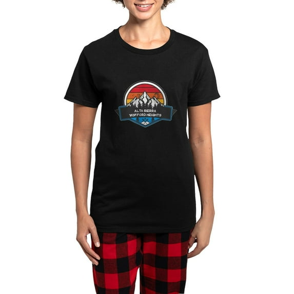CafePress - Alta Sierra Wofford Heights California Pajamas - Women's Short Sleeve Print T-Shirt and Pants Dark Cotton Pajama Set