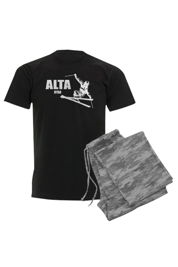 - Alta Utah Skier Pajamas - Men's Dark Loose Fit Cotton Pajama Set