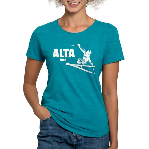 CafePress - Alta Utah Skier T Shirt - Womens Tri-blend T-Shirt