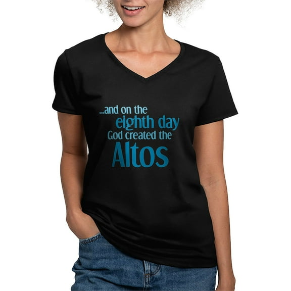 CafePress - Alto Creation Women's V Neck Dark T Shirt - Women's V-Neck Dark T-Shirt