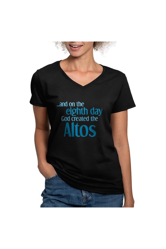 - Alto Creation Women's V Neck Dark T Shirt - Women's V-Neck Dark T-Shirt