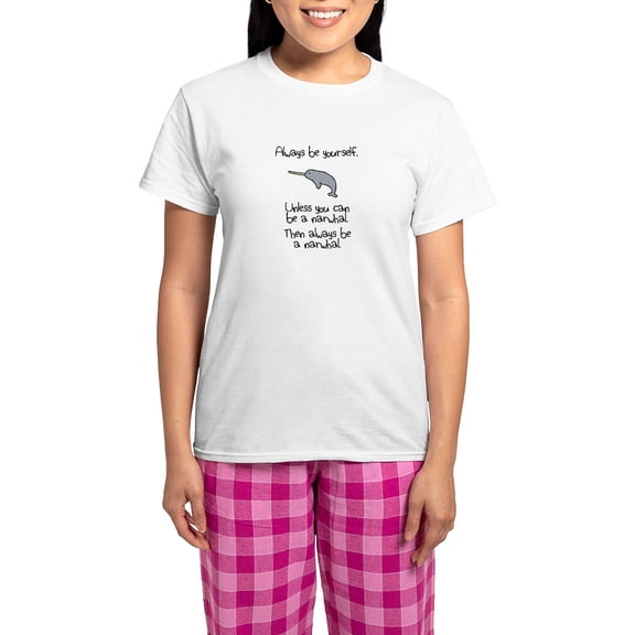 CafePress - Always Be A Narwhal Pajamas - Women's Short Sleeve Print T-Shirt and Pants Light Cotton Pajama Set