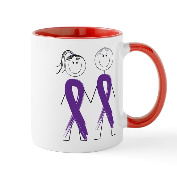 CafePress - Alzheimers Ribbon Body Mug - 11 oz Ceramic Mug - Novelty Coffee Tea Cup