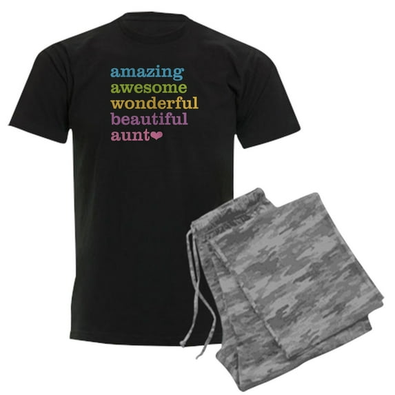 CafePress - Amazing Aunt Men's Dark Pajamas - Men's Dark Loose Fit Cotton Pajama Set