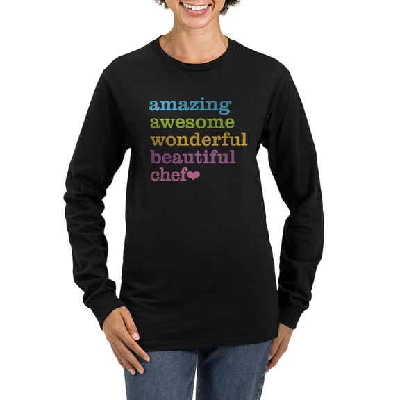 CafePress - Amazing Chef Long Sleeve T Shirt - Women's Long Sleeve Graphic Tee Casual Fit