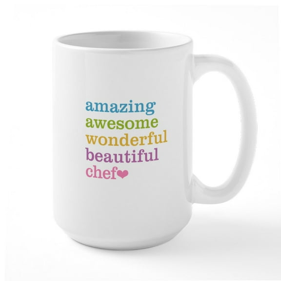 CafePress - Amazing Chef Mugs - 15 oz Ceramic Large White Novelty Mug