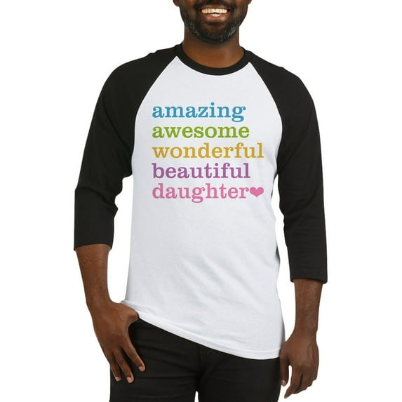 CafePress - Amazing Daughter Baseball Jersey - Cotton Baseball Jersey, 3/4 Raglan Sleeve Shirt