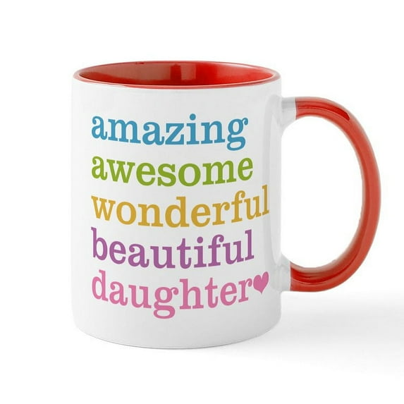 CafePress - Amazing Daughter Mug - 11 oz Ceramic Mug - Novelty Coffee Tea Cup