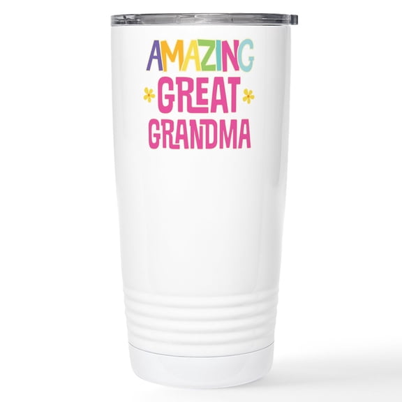 CafePress - Amazing Great Grandma Travel Mug - Insulated Stainless Steel Travel Tumbler 20 oz.