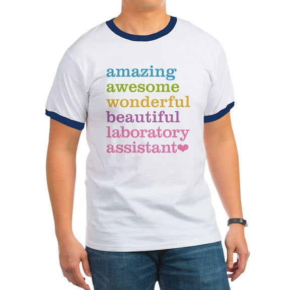 CafePress - Amazing Laboratory Assistant T Shirt - 100% Cotton Ringed T-Shirt