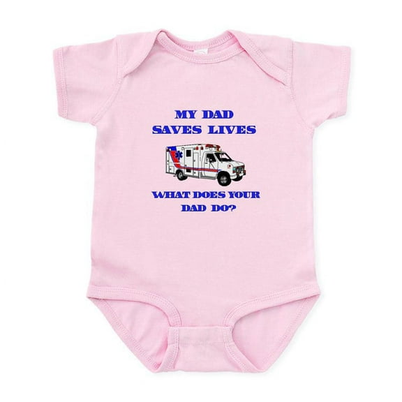 CafePress - Ambulance Saves Lives Dad Infant Bodysuit - Baby Light Bodysuit, Size Newborn - 24 Months