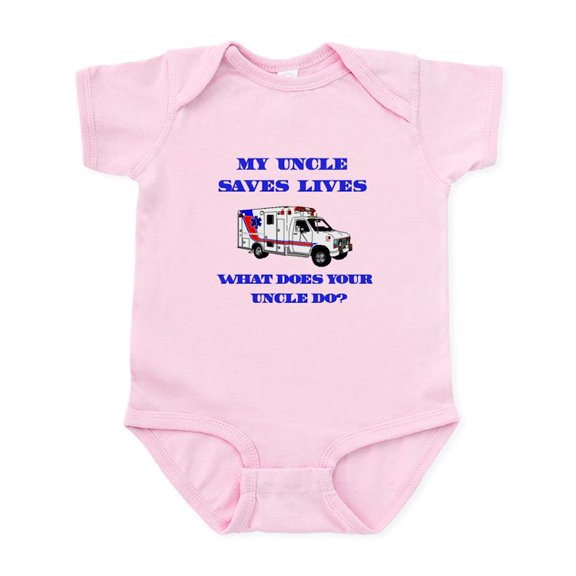 CafePress - Ambulance Saves Lives Uncle Infant Bodysuit - Baby Light Bodysuit, Size Newborn - 24 Months