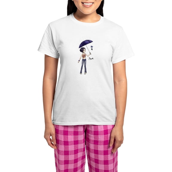 CafePress - Ame And Co. Women's Light Pajamas - Women's Short Sleeve Print T-Shirt and Pants Light Cotton Pajama Set