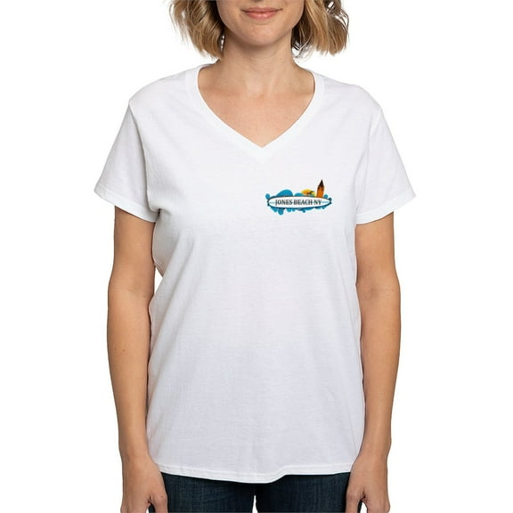 CafePress - Amelia Island Beach Design. Women'S T Shirt - Womens Cotton V-Neck T-shirt