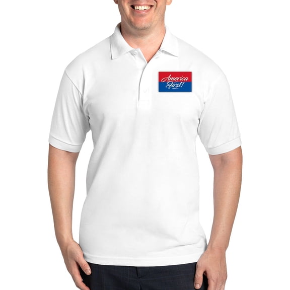 CafePress - America First Golf Shirt - Golf Shirt, Pique Knit Golf Polo