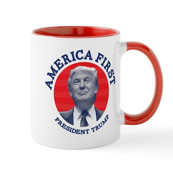 CafePress - America First Mug - 11 oz Ceramic Mug - Novelty Coffee Tea Cup