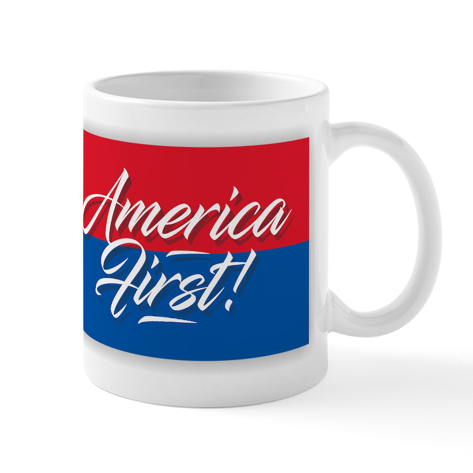CafePress - America First Mugs - 11 oz Ceramic Mug - Novelty Coffee Tea Cup  - Walmart.com