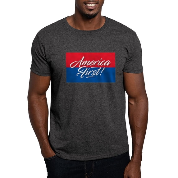 CafePress - America First T Shirt - Men's Classic Graphic Cotton T-Shirt