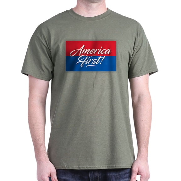 CafePress - America First T Shirt - Men's Classic Graphic Cotton T-Shirt