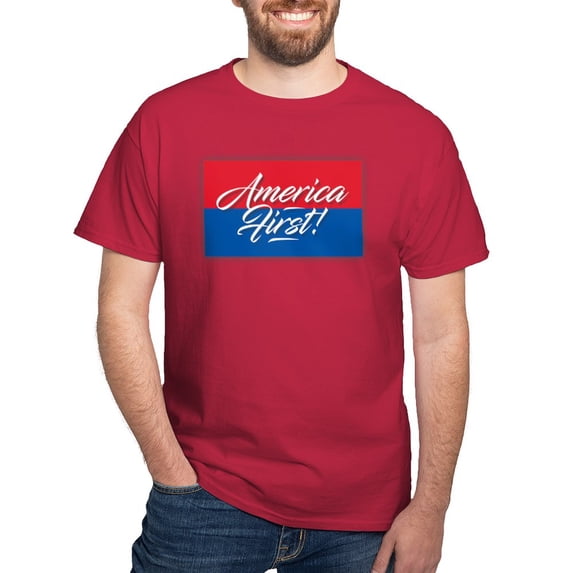 CafePress - America First T Shirt - Men's Classic Graphic Cotton T-Shirt