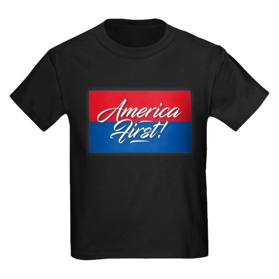 CafePress - America First T Shirt - Dark T-Shirt Kids XS-XL