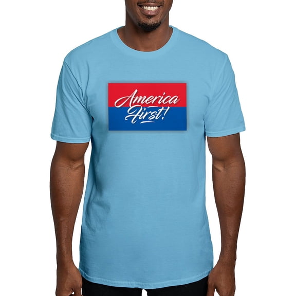 CafePress - America First T Shirt - Fitted T-Shirt, Vintage Fit Soft Cotton Tee