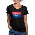 thumbnail image 1 of CafePress - America First T Shirt - Women's V-Neck Dark T-Shirt, 1 of 4