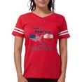 thumbnail image 1 of CafePress - America With Polish Parts Women's Football T Shirt - Womens Football Shirt, 1 of 4