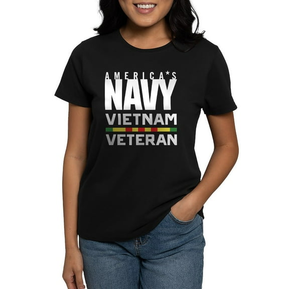 CafePress - America's Navy Vietnam Vetera Women's Dark T Shirt - Women's Traditional Fit Dark T-Shirt