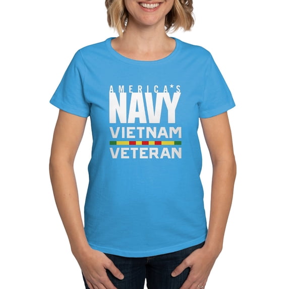 CafePress - America's Navy Vietnam Vetera Women's Dark T Shirt - Women's Traditional Fit Dark T-Shirt