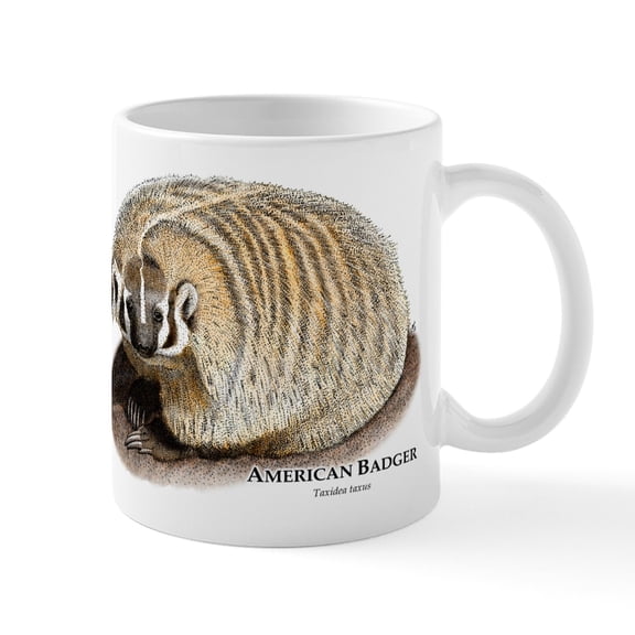 CafePress - American Badger Mug - 11 oz Ceramic Mug - Novelty Coffee Tea Cup