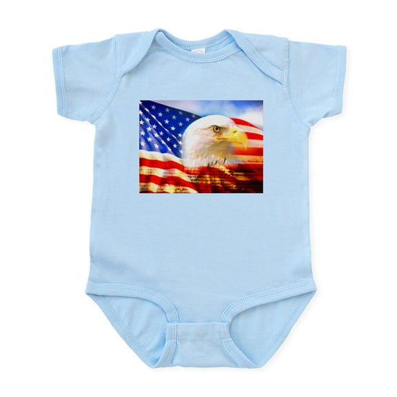 CafePress - American Bald Eagle Collage Body Suit - Baby Light Bodysuit, Size Newborn - 24 Months