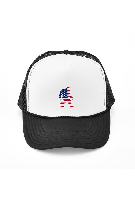 - American Bigfoot - Adjustable Unisex Printed Trucker Hat with Mesh Back